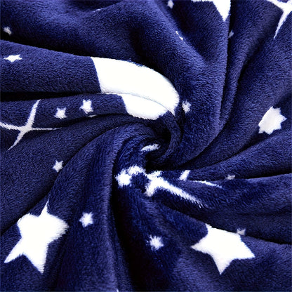 Cozy Fleece Throw Blanket with Galaxy Print