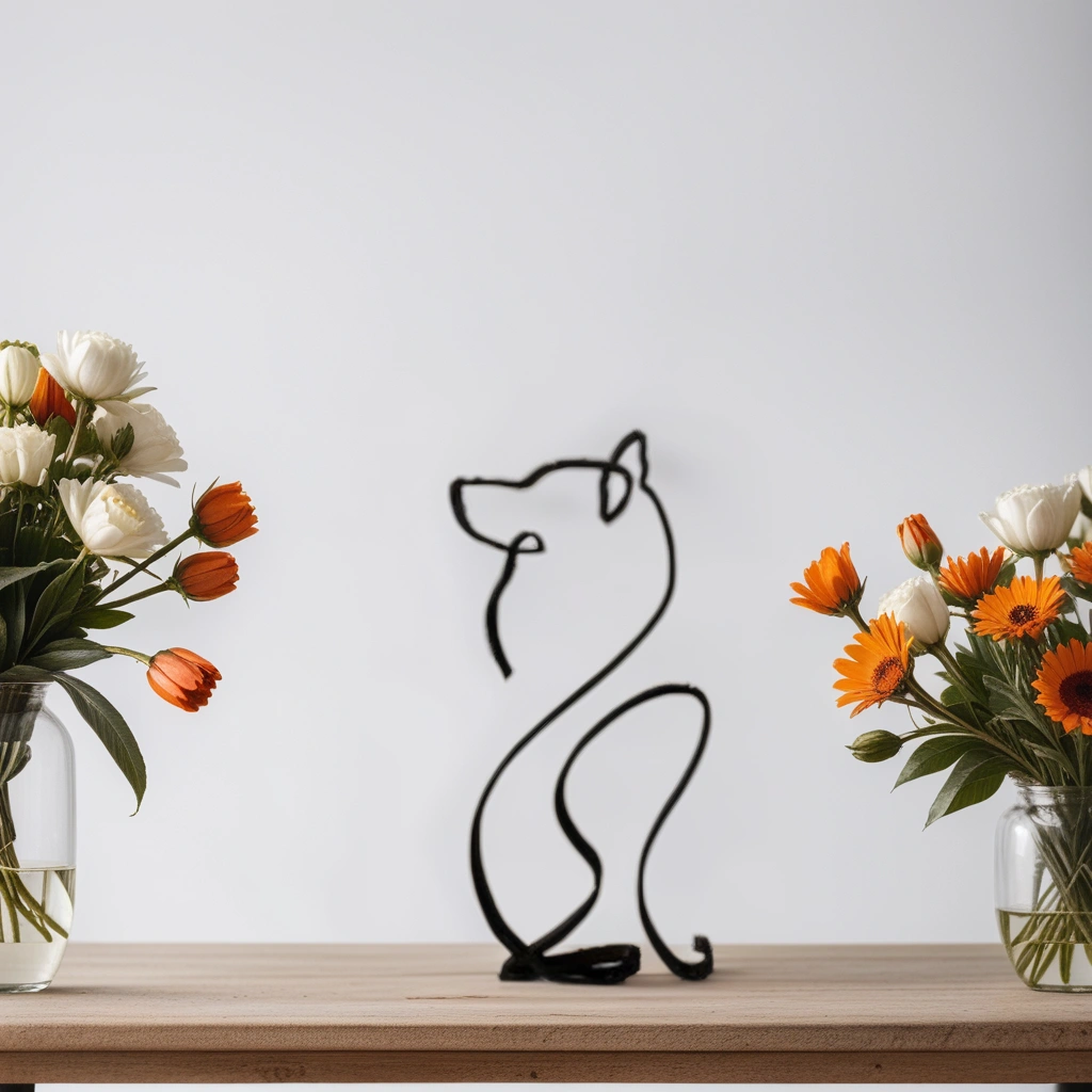 Unique Dog Figurine Decor Modern Art Statue