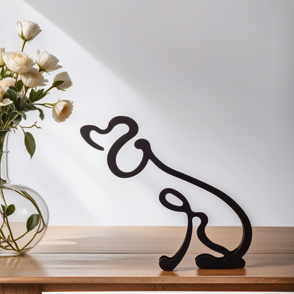 Unique Dog Figurine Decor Modern Art Statue