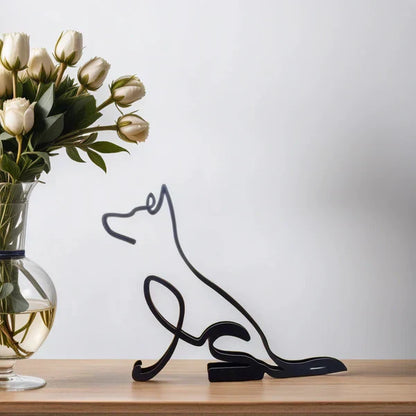 Unique Dog Figurine Decor Modern Art Statue