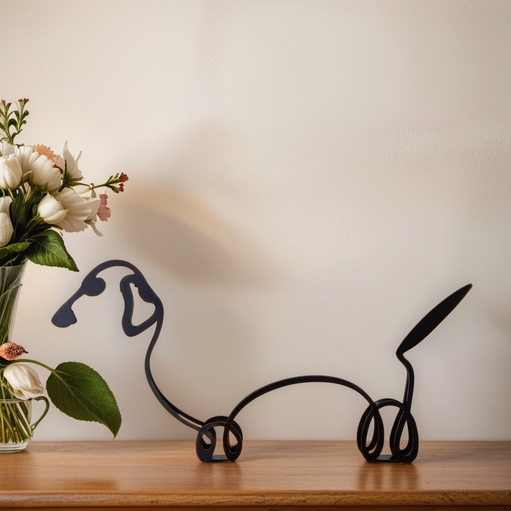 Unique Dog Figurine Decor Modern Art Statue
