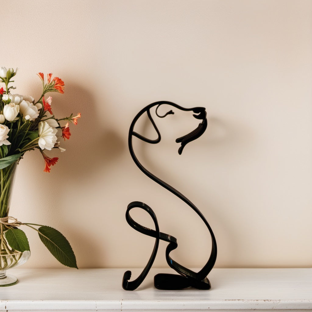Unique Dog Figurine Decor Modern Art Statue