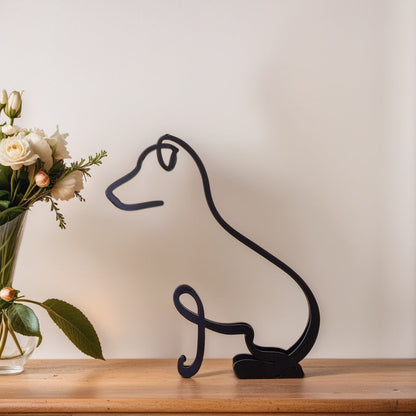 Unique Dog Figurine Decor Modern Art Statue