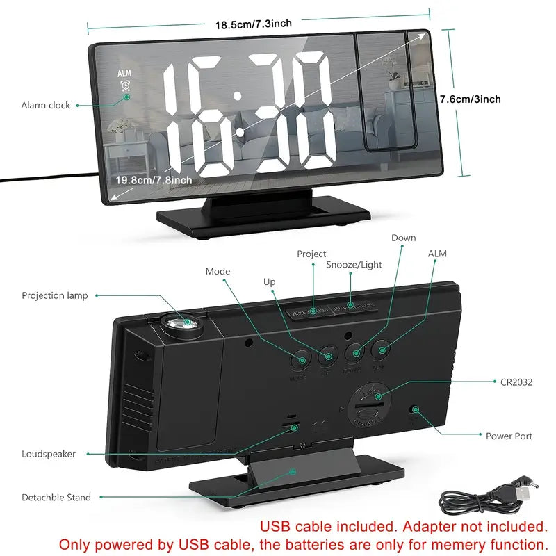 Adjustable LED Digital Alarm Clock with Temperature Display