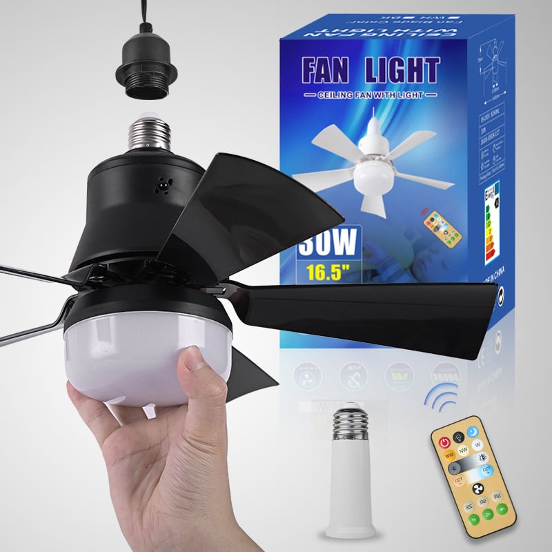 Compact 2-in-1 Ceiling Fan and Light with Remote