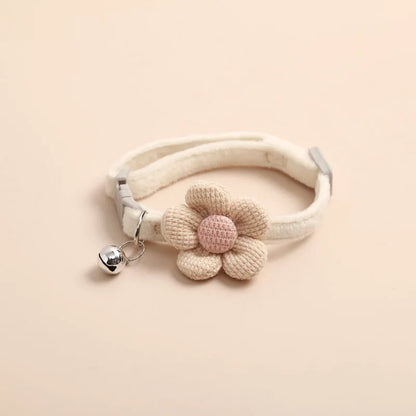 Colorful Pet Collar with Cute Floral Charm