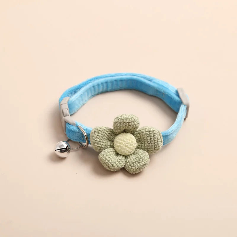 Colorful Pet Collar with Cute Floral Charm