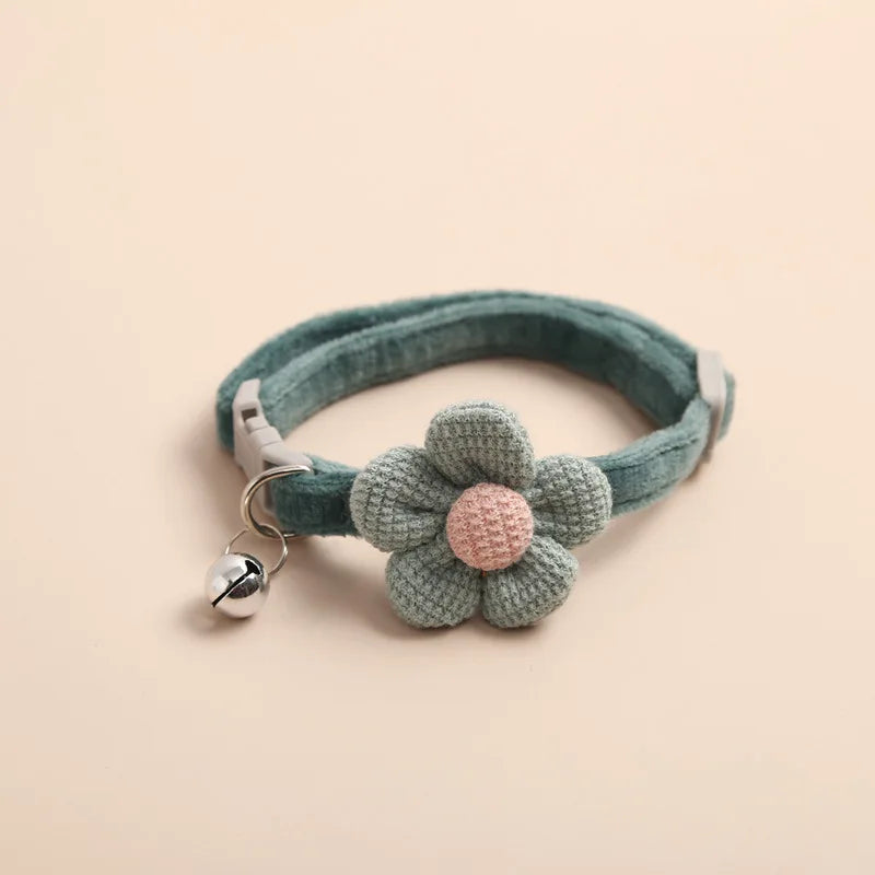 Colorful Pet Collar with Cute Floral Charm