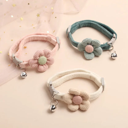 Colorful Pet Collar with Cute Floral Charm
