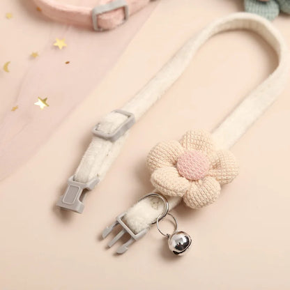 Colorful Pet Collar with Cute Floral Charm