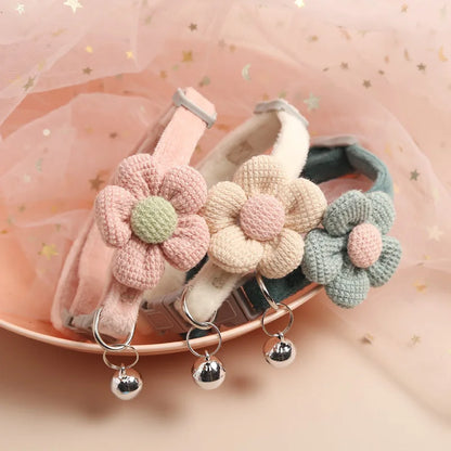 Colorful Pet Collar with Cute Floral Charm