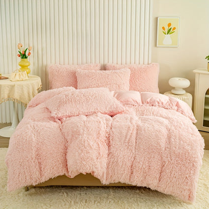 Cozy Soft Plush Duvet Cover Set with Zipper