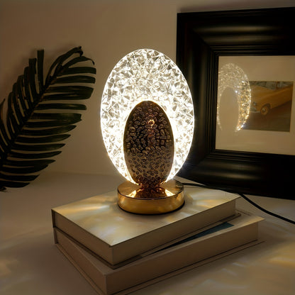 Decorative USB Desk Lamp with Soft Feather Shade