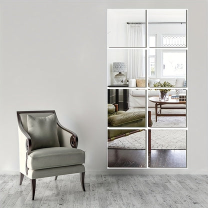 Stylish 3D Wall Mirror Tiles Set