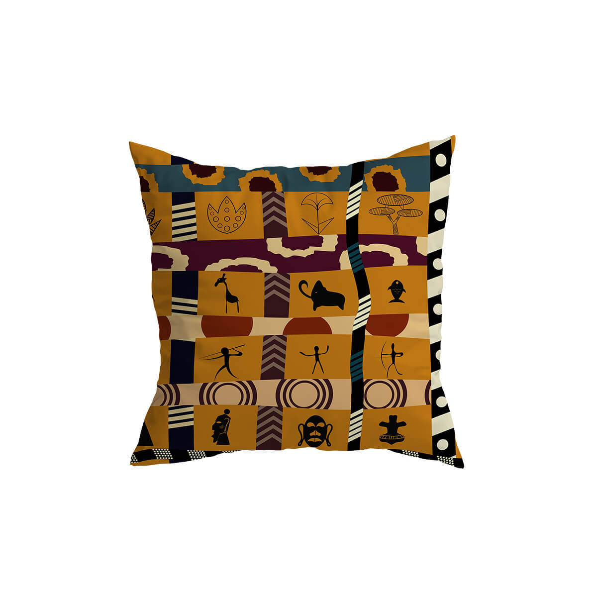Colorful African Print Throw Pillow - Befez