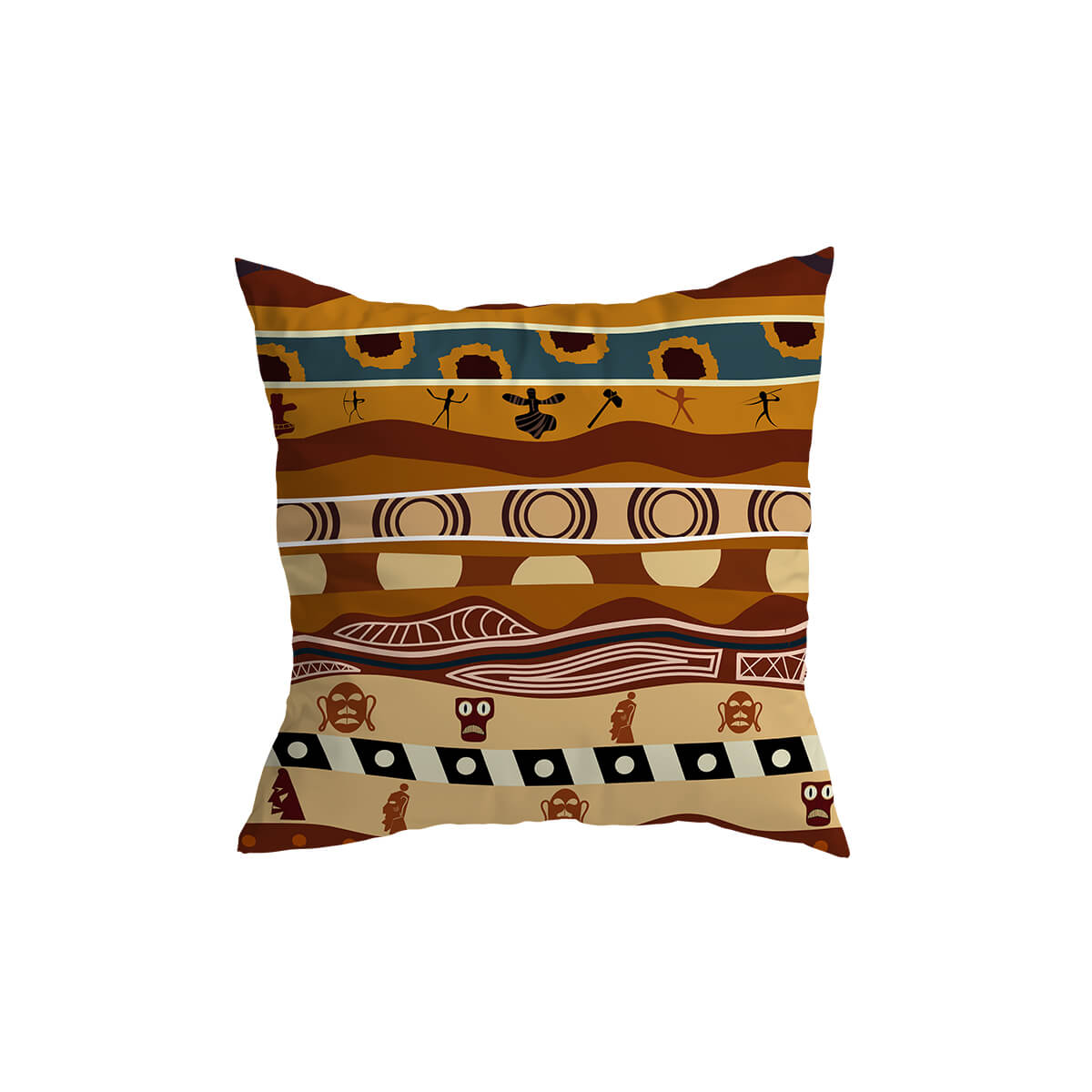 Colorful African Print Throw Pillow