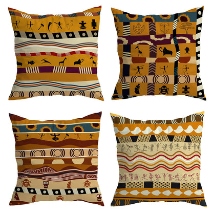 Colorful African Print Throw Pillow