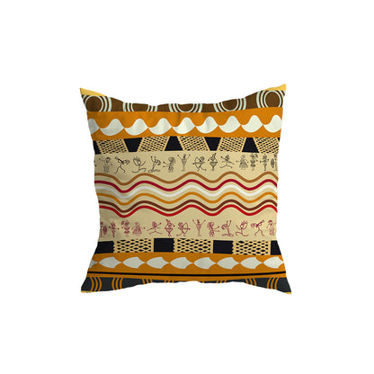 Colorful African Print Throw Pillow