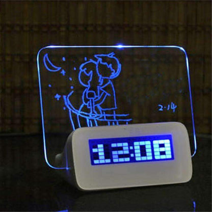 Compact Blue LCD Digital Alarm Clock