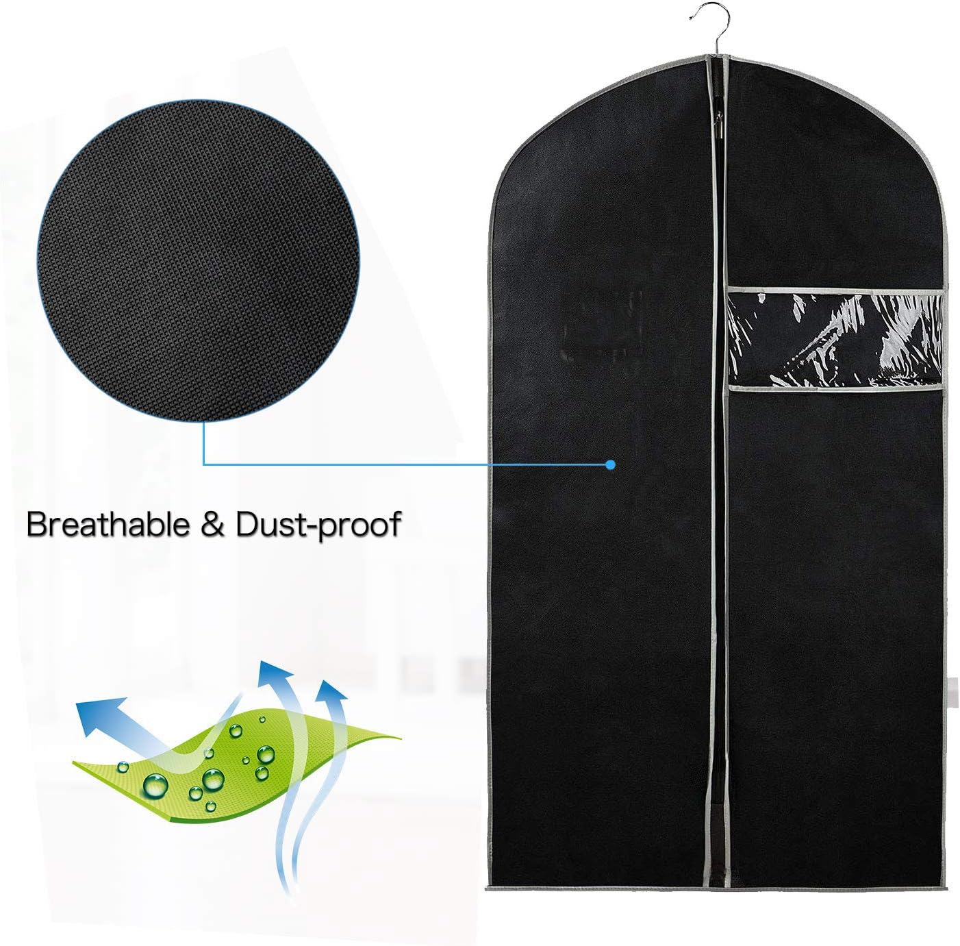 Breathable Clothing Storage Bags 6-Pack with View Window