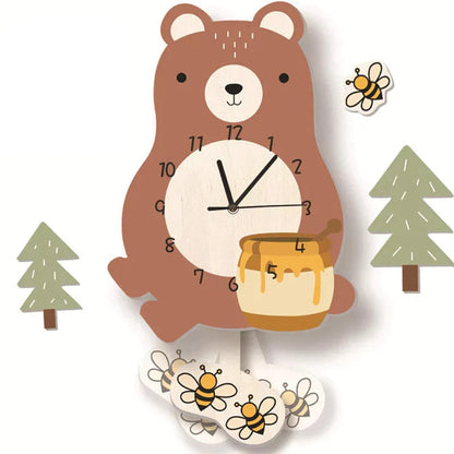 Colorful Animal Shape Wall Clock