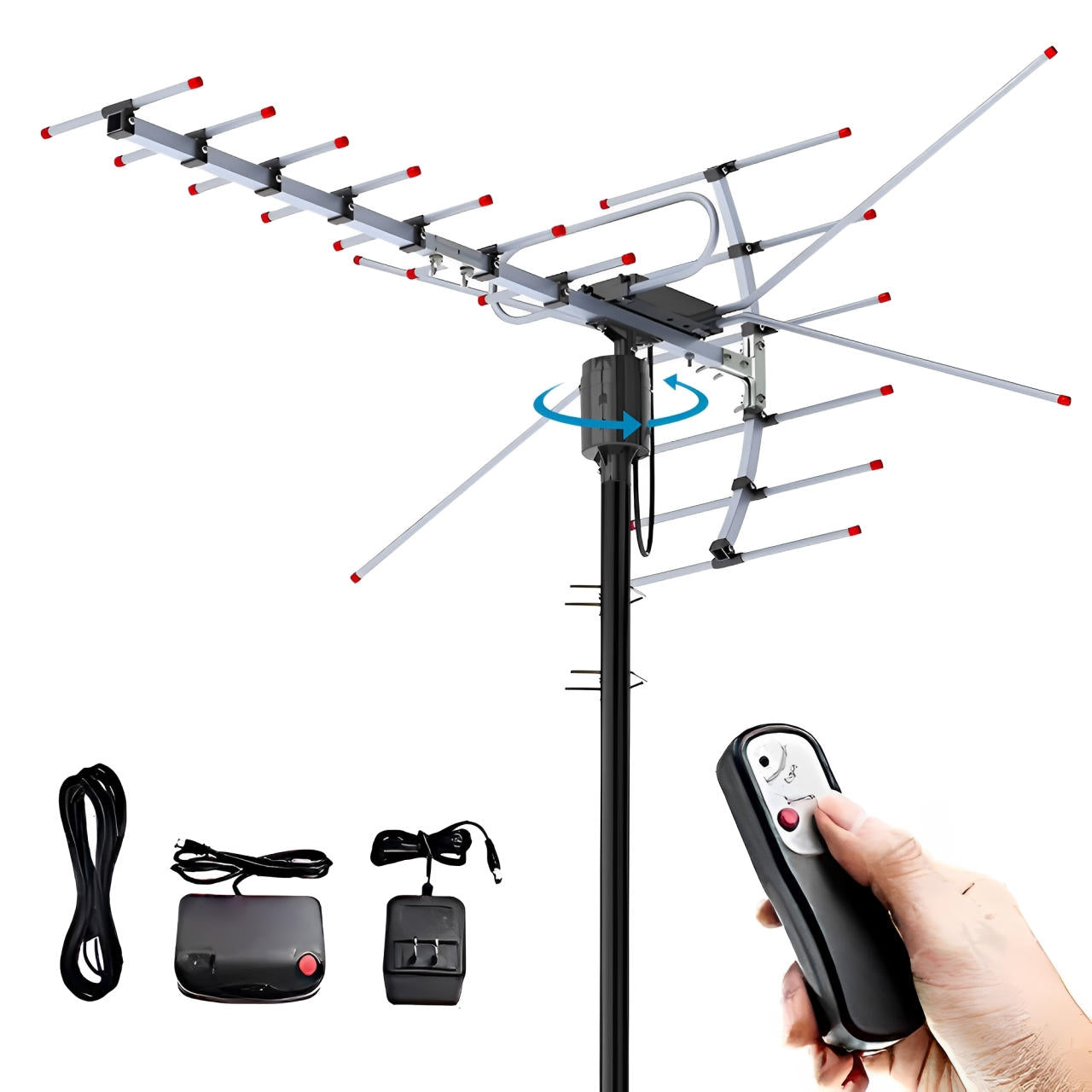 Long Range Outdoor HD TV Antenna with 360 Rotation - Befez