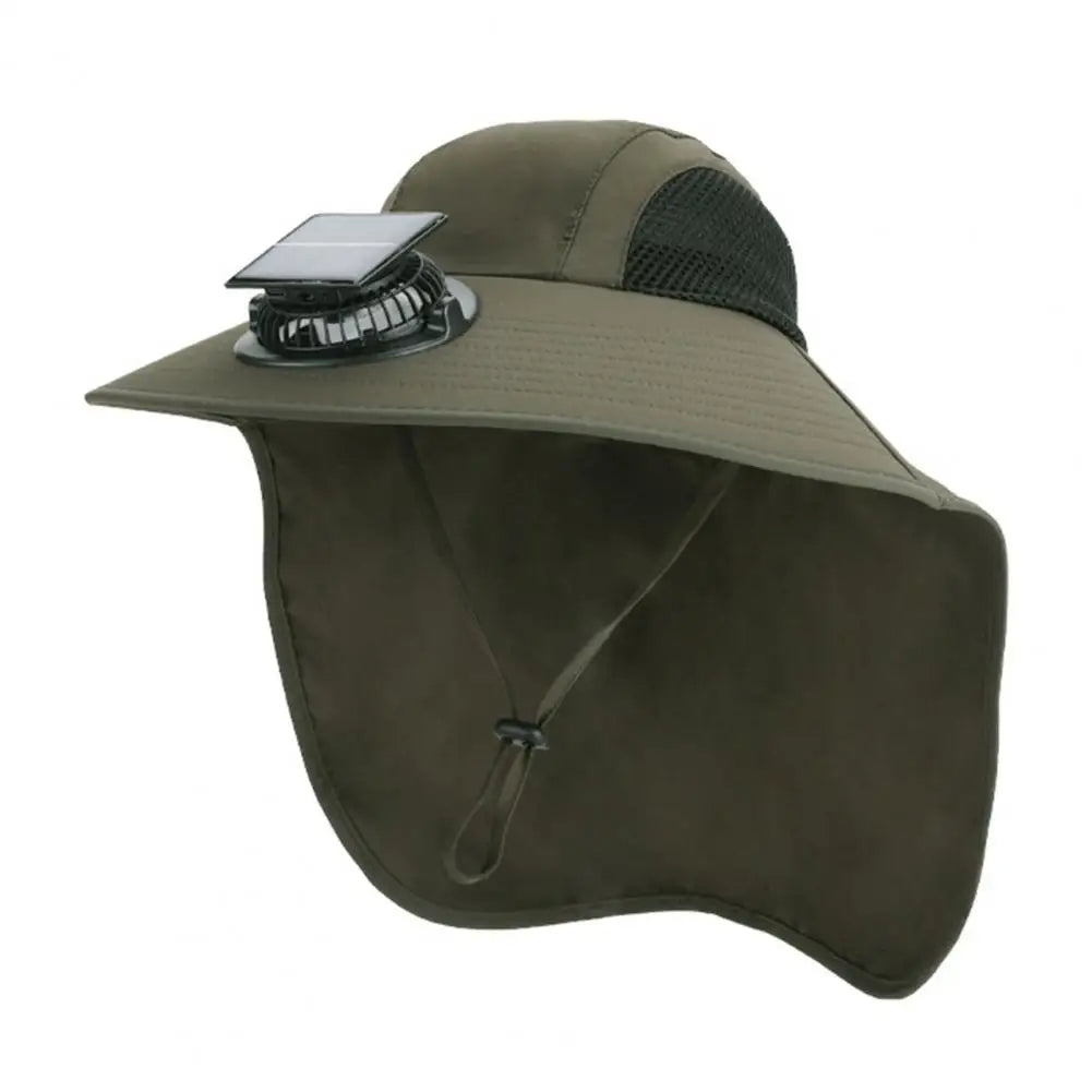 Sun Protection Wide Brim Summer Hat with Solar Fan