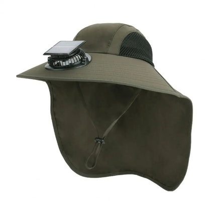 Sun Protection Wide Brim Summer Hat with Solar Fan