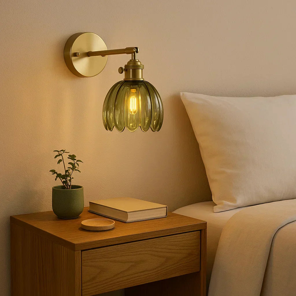 Classic Glass Wall Lamp with Tulip Shade