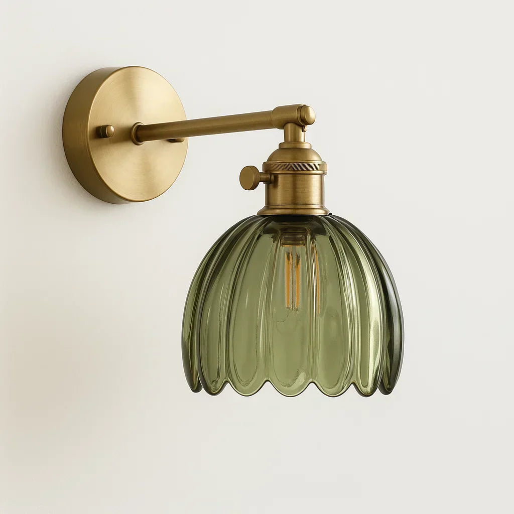 Classic Glass Wall Lamp with Tulip Shade