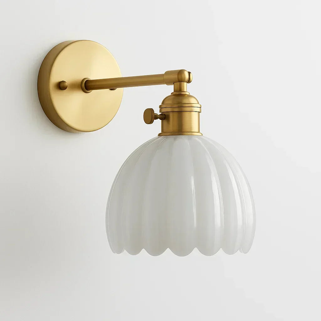 Classic Glass Wall Lamp with Tulip Shade