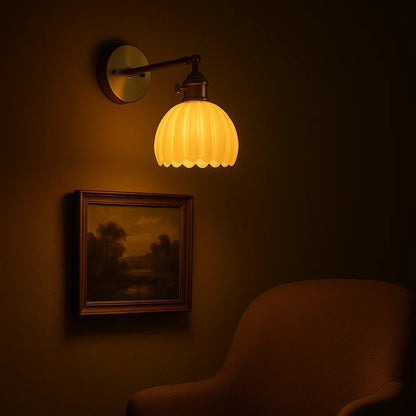 Classic Glass Wall Lamp with Tulip Shade