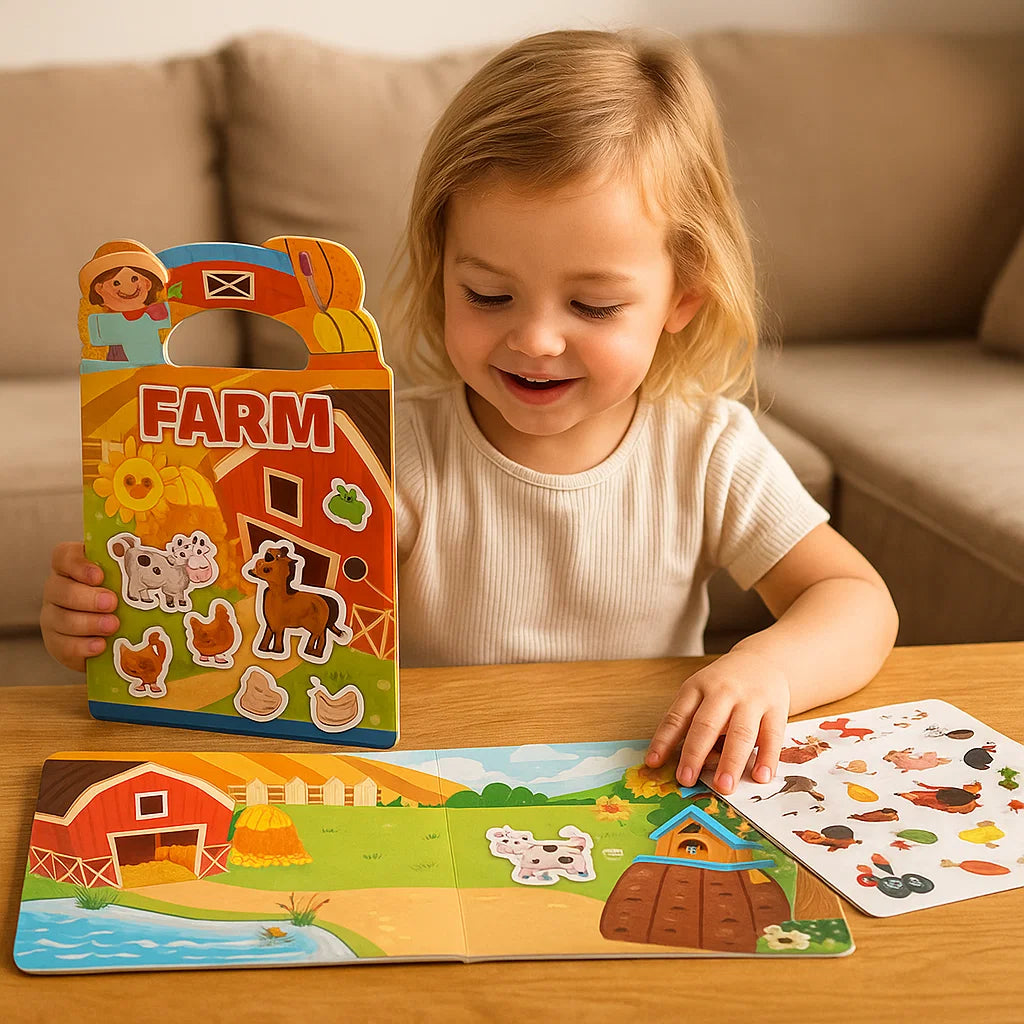 Washable Educational Sticker Books with Fun Themes