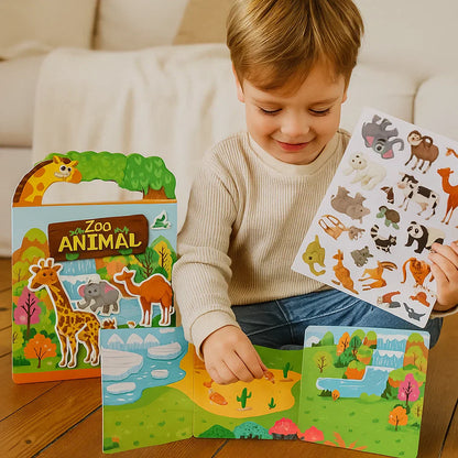 Washable Educational Sticker Books with Fun Themes
