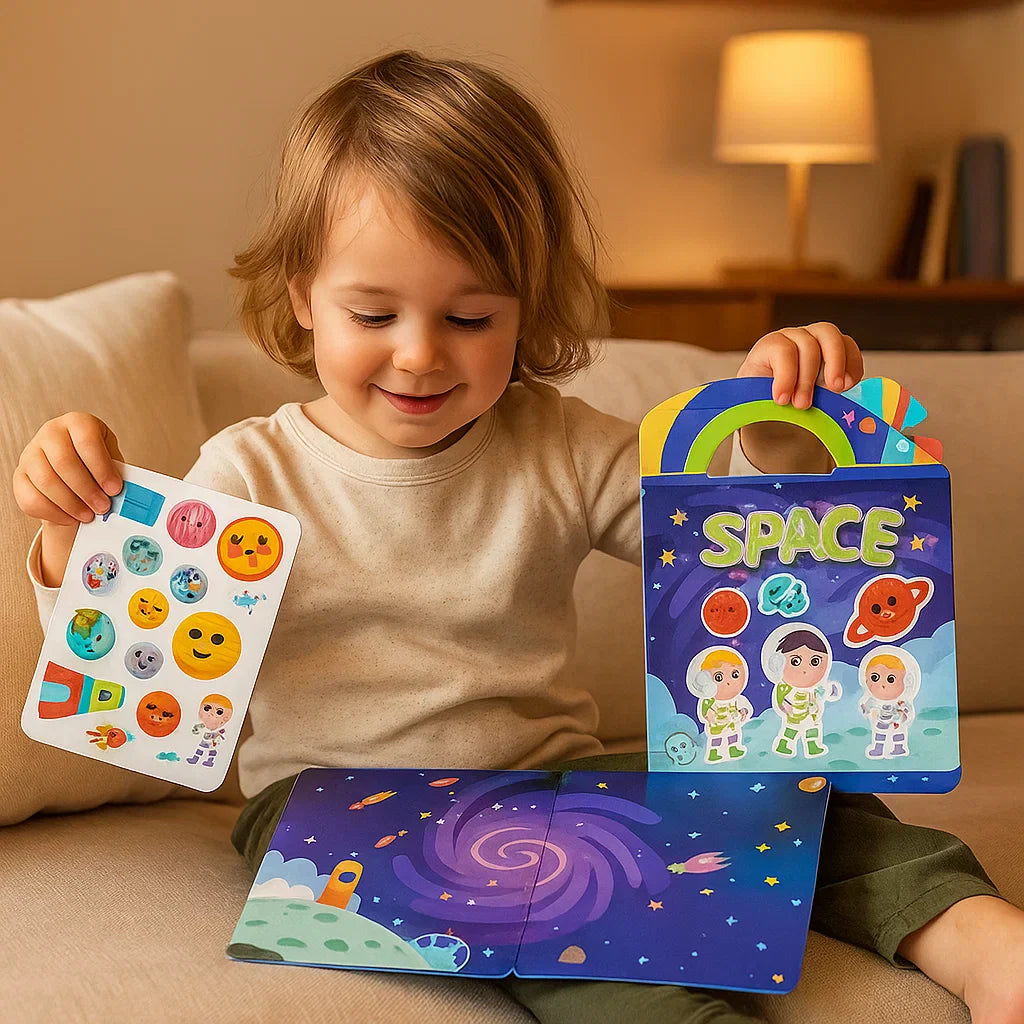 Washable Educational Sticker Books with Fun Themes