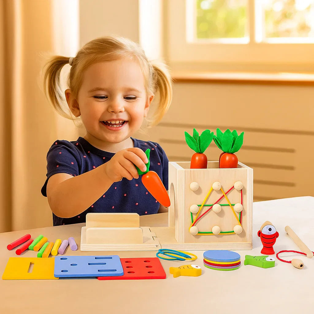 Educational Wooden Shape Sorting Cube Toy