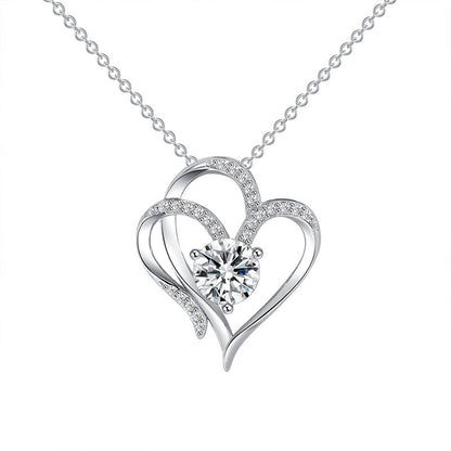 Sparkling Heart Diamond Pendant Necklace