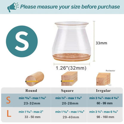 Clear Furniture Leg Protectors with Felt Bottoms