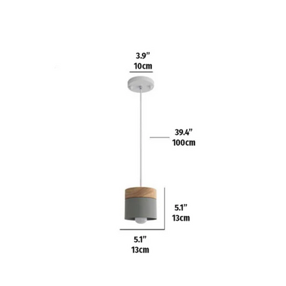Kid's Room Wooden Pendant Reading Lamp