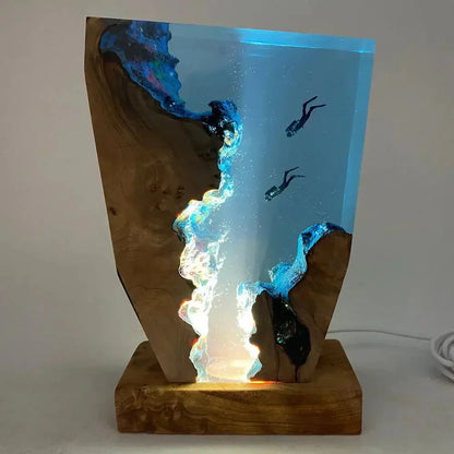 Resin Wave LED Table Lamp