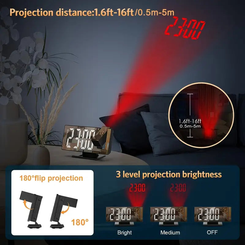 Adjustable LED Digital Alarm Clock with Temperature Display