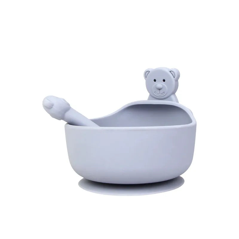 Soft Silicone Baby Feeding Bowl Set with Spoon
