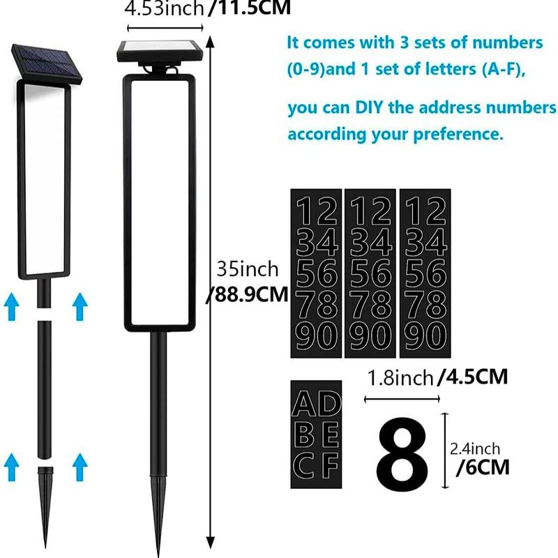 Wireless Solar Address Sign with Bright Dual Lights