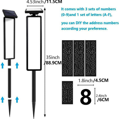 Wireless Solar Address Sign with Bright Dual Lights