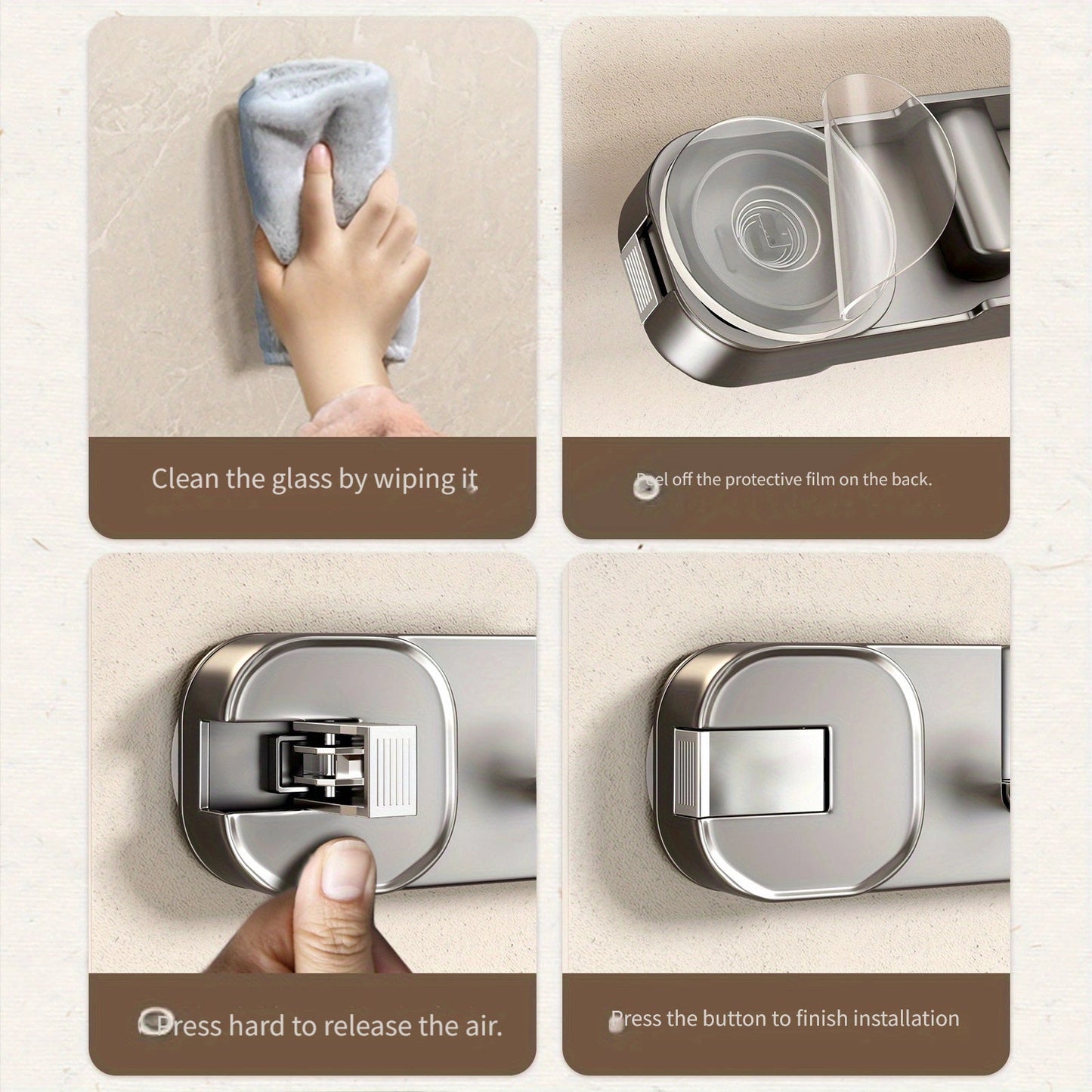 Easy Install Wall Hook Panel 5 Hook Storage Rack