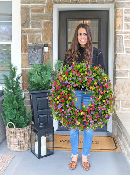 Fresh Floral Spring Wreath for Front Door - Befez