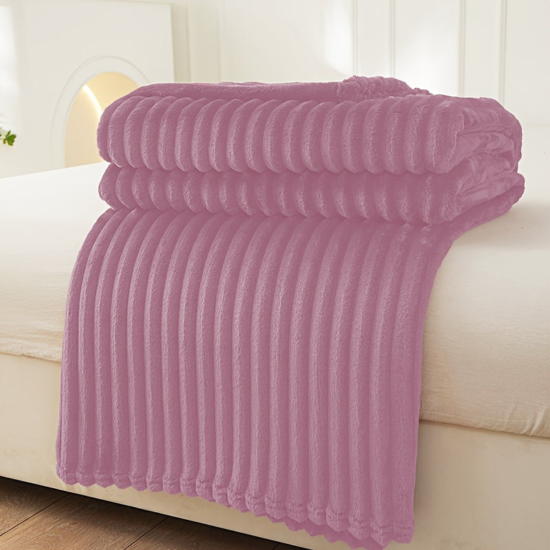 Cozy Textured Throw Blanket with Ribbed Design