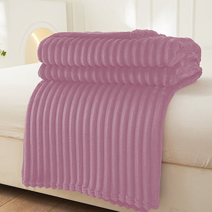 Cozy Textured Throw Blanket with Ribbed Design