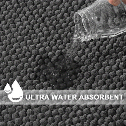 Soft L-Shaped Bathroom Mat with Grip