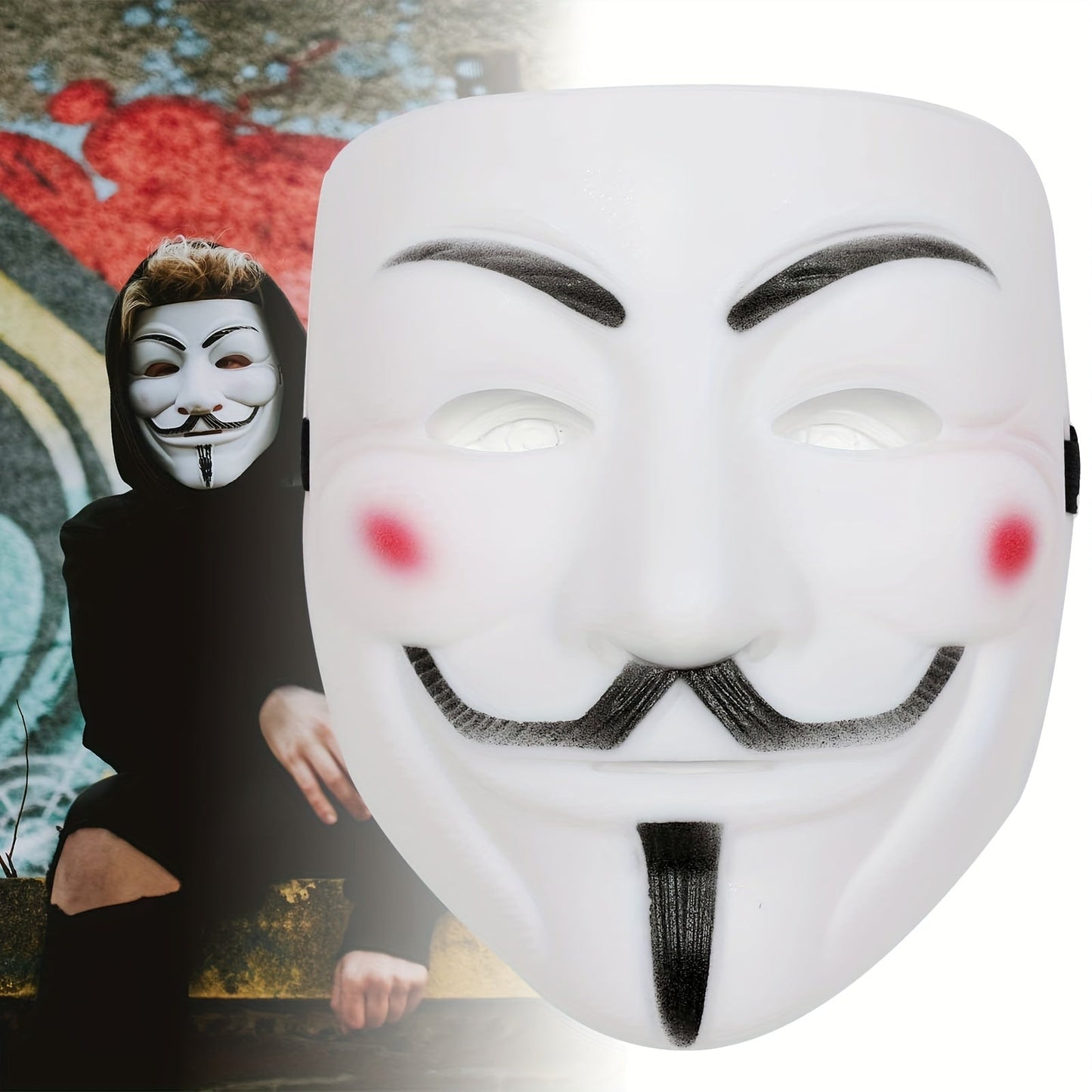 Scary Anonymous Men's Full Face Halloween Mask